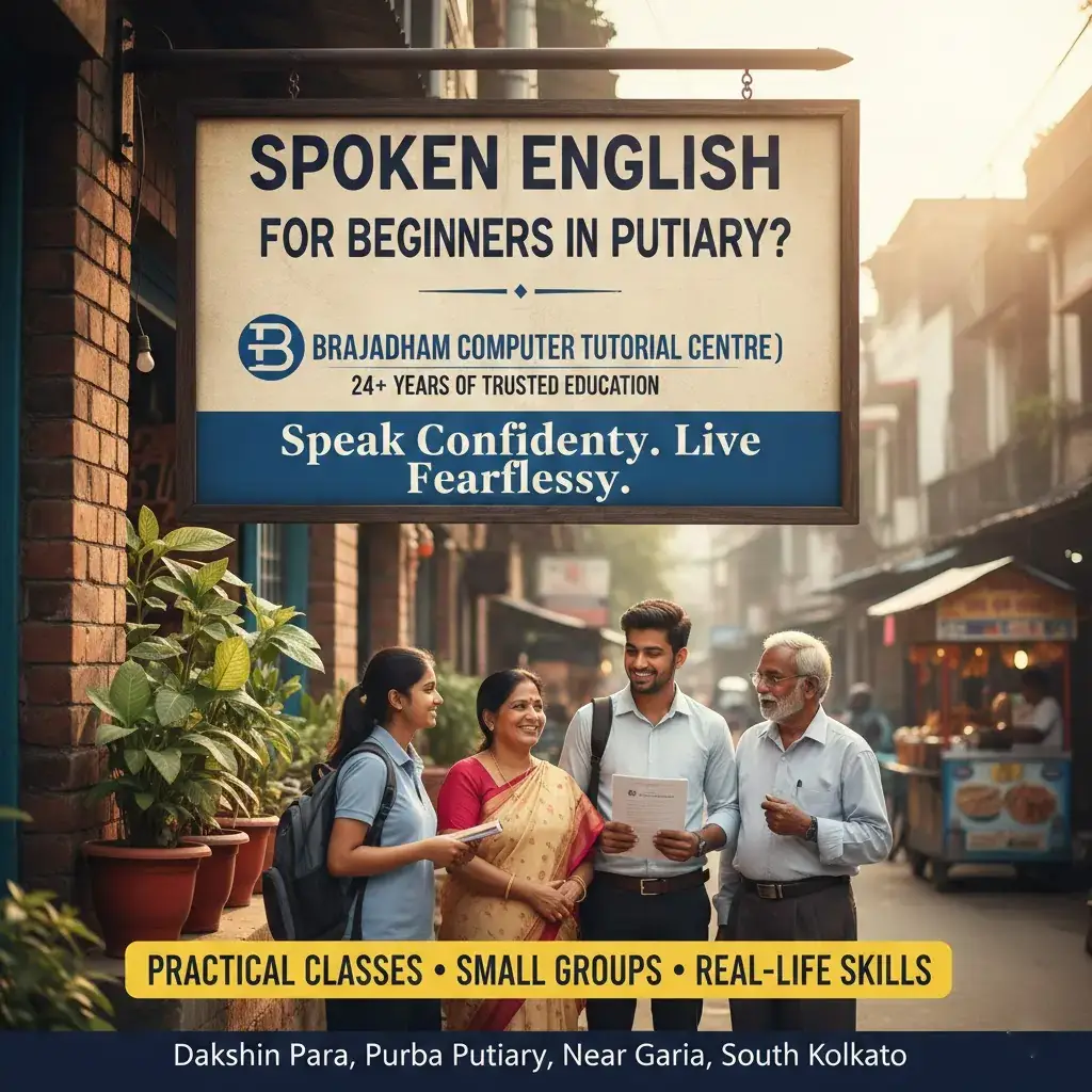 5 Spoken English for Beginners Putiary Tips | Brajadham Computer Tutorial Centre