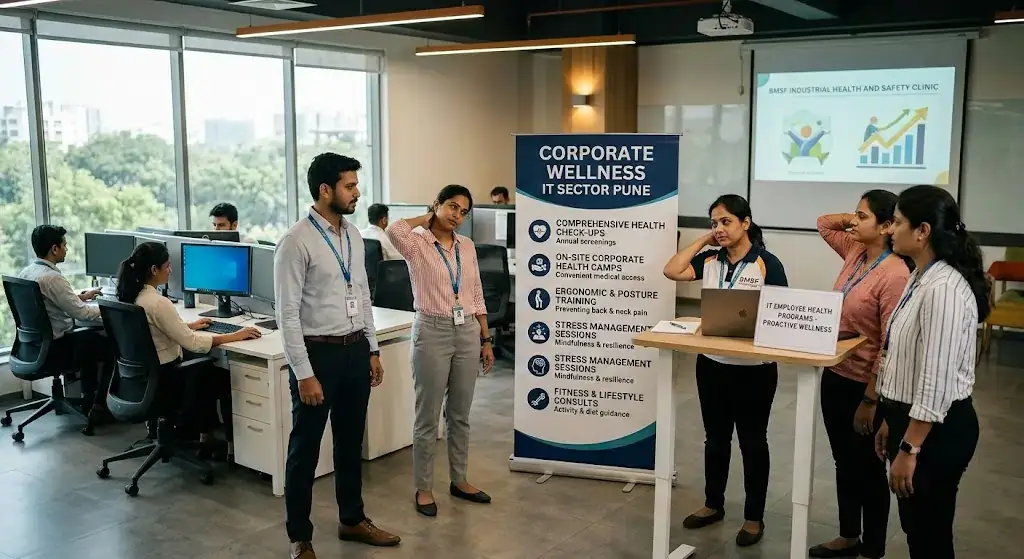 Best IT Employee Health Programs Near Hinjewadi Jambhe 2026 | BMSF Industrial Health and Safety Clinic