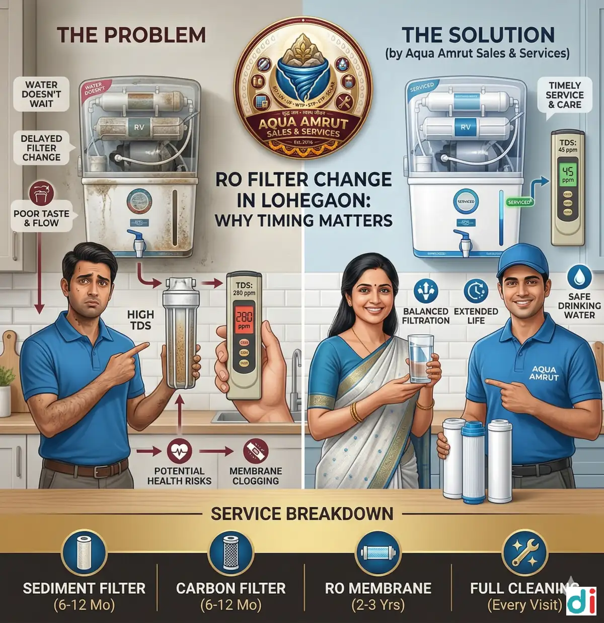 Best RO filter change near RPS Tower Lohegaon | Aqua Amrut Sales And Services