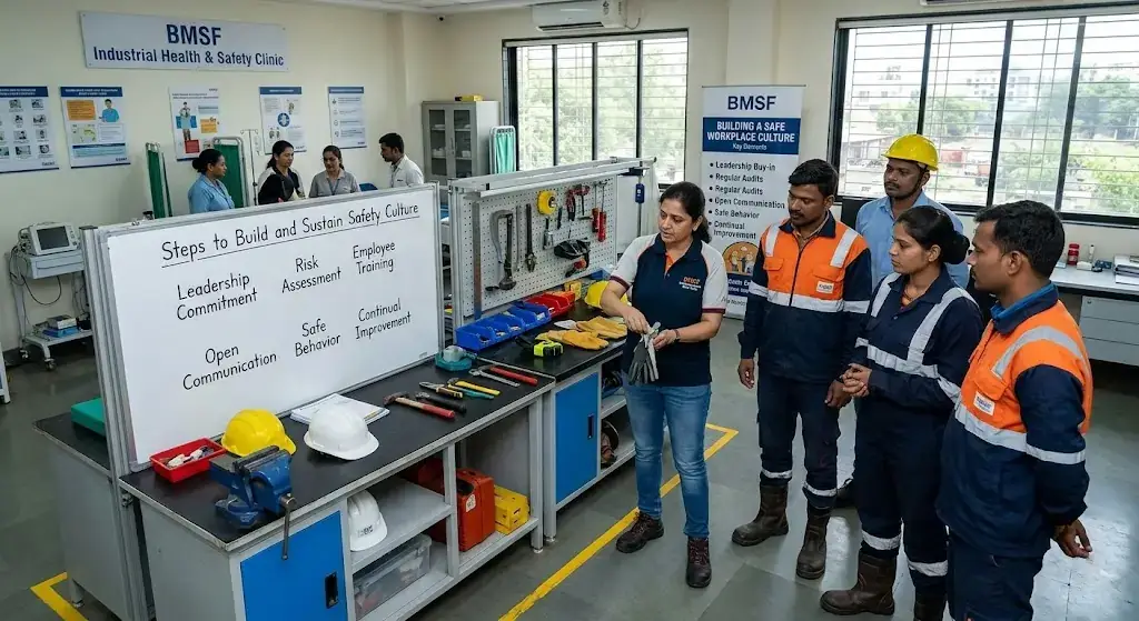 Best Strategies for Creating Safe Workplace Culture in Jambhe Area | BMSF Industrial Health and Safety Clinic