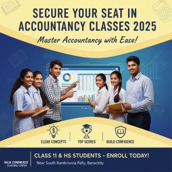 Accountancy Classes 2025 Secure Your Seat Now | Raja Commerce Coaching Center