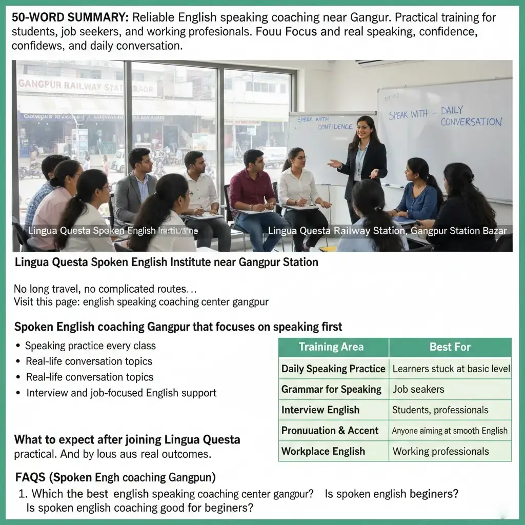 English Speaking Coaching Center Gangpur 2026 | Lingua Questa Spoken English Institute