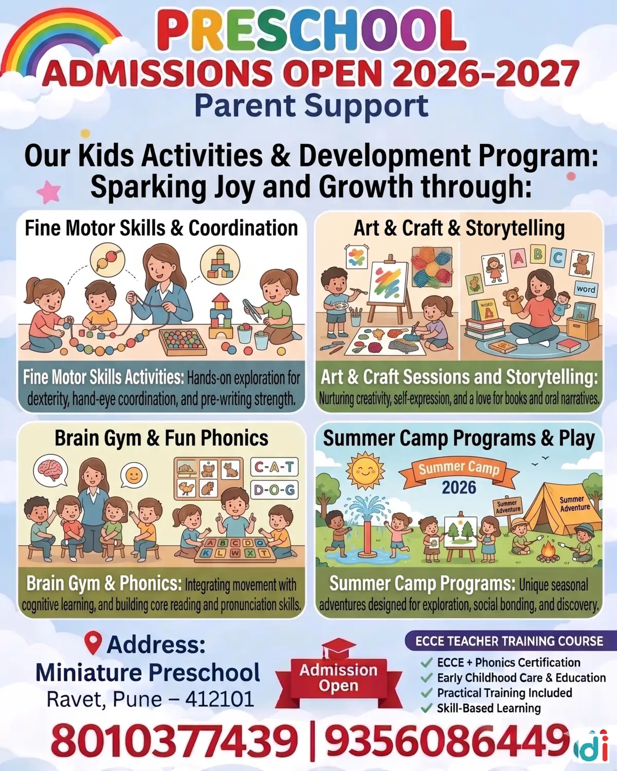 Kids Activities & Development | Miniature Preschool and Teacher Training Institute