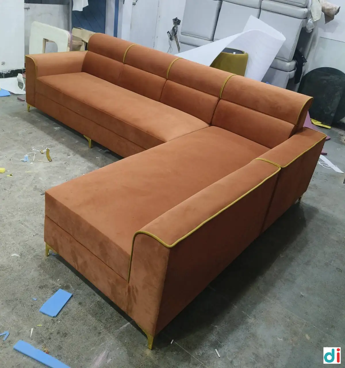 modern-blue-l-shaped-sofa-showroom-pune |Pune Furniture Sofa Manufacturer Sofa Repair