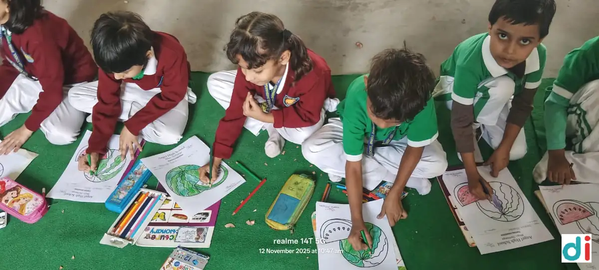 students-playing-harmonium-and-tabla-in-music-class---extracurricular-activities-at-angel-high-school |Angel High school