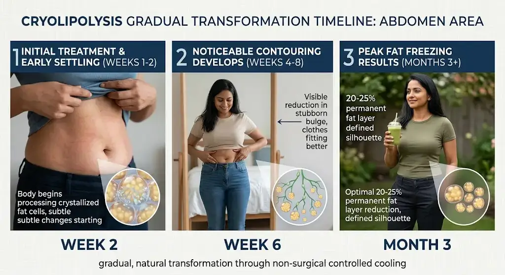 Top cryolipolysis results timeline in Jambhe PCMC 2026 | Liposé Fat Freeze Clinic