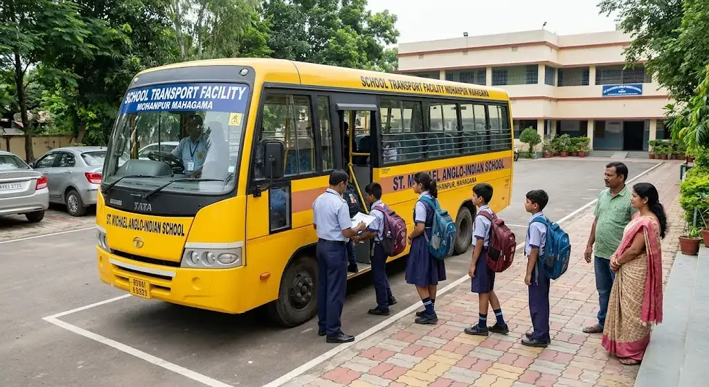 Top School Transport Facility in Mohanpur Mahagama 2026 | St Michael Anglo-Indian School
