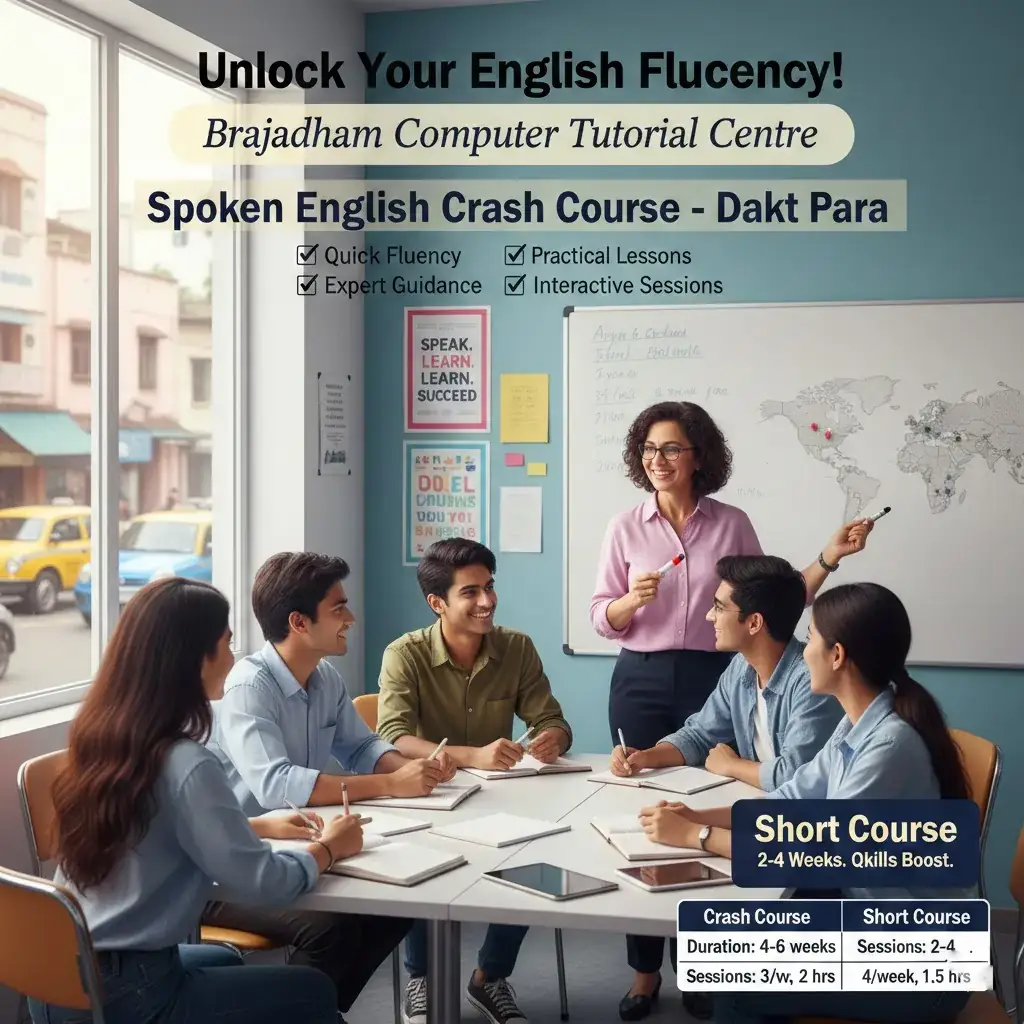 Top Spoken English Crash Course Near Dakshin Para | Brajadham Computer Tutorial Centre