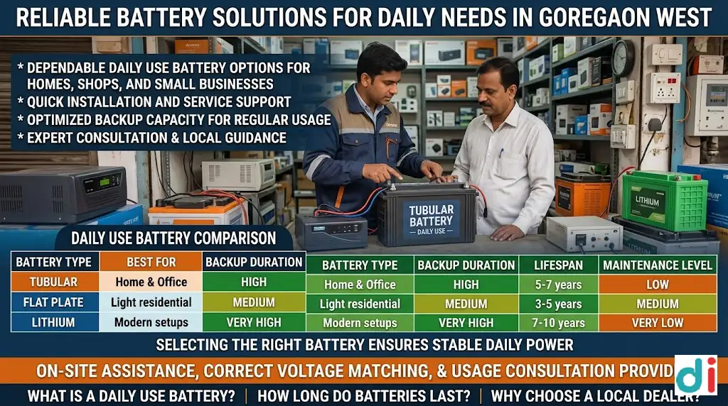 Trusted battery dealer for regular usage in new link road 2026 – daily use battery selection made easy | Bombay Batteries
