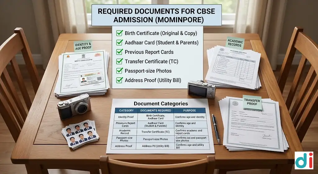 Trusted cbse school admission documents in Hossain Shah Road Mominpore 2026 | Peace Mission Evarsity