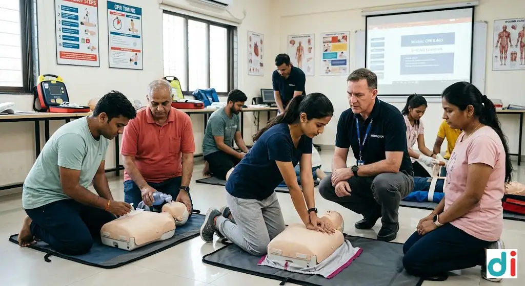 Trusted first aid and CPR combined course in Jambhe 2026 | International Advanced Health Training Institute