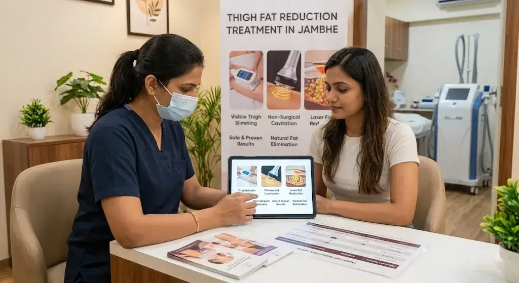 Trusted thigh fat reduction treatment in Jambhe PCMC 2026 | Liposé Fat Freeze Clinic