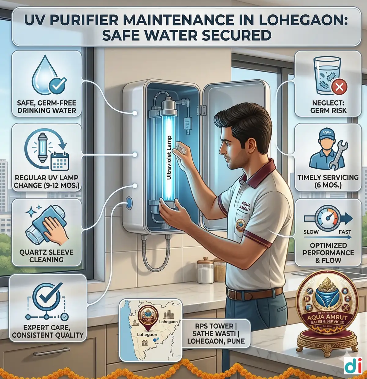 Trusted UV water purifier maintenance in RPS Tower Lohegaon | Aqua Amrut Sales And Services