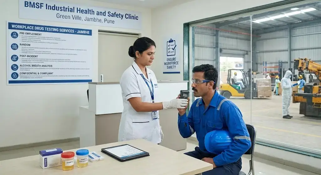 Trusted Workplace Drug Testing Services in Jambhe | BMSF Industrial Health and Safety Clinic
